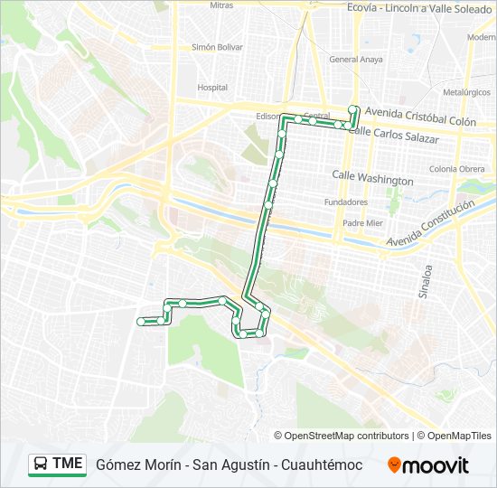 ruta tme horarios paradas y mapas gómez morín san agustín