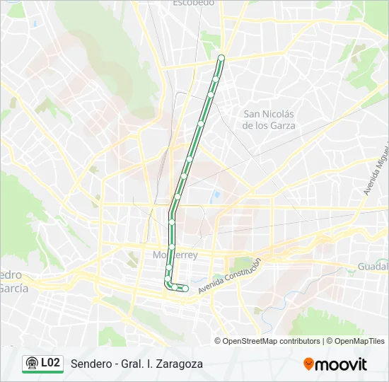 L02 Metrorrey Line Map