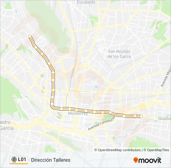 L01 Metrorrey Line Map
