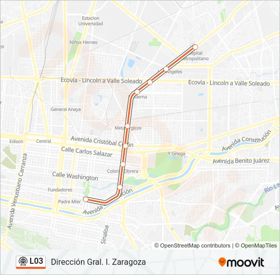 L03 Metrorrey Line Map