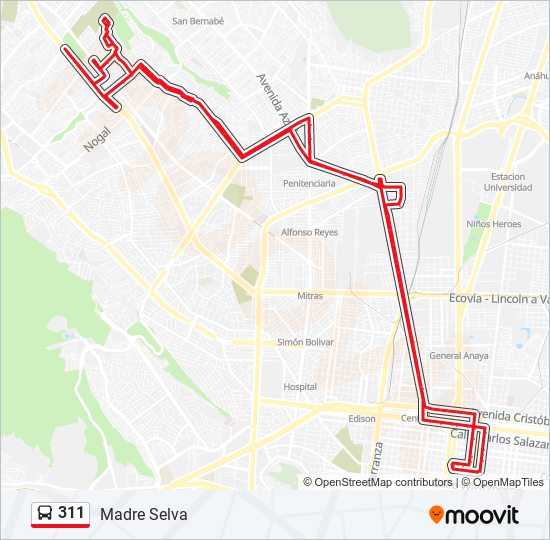 311 bus Line Map