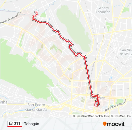 311 Bus Line Map