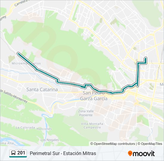 Mapa de 201 de autobús