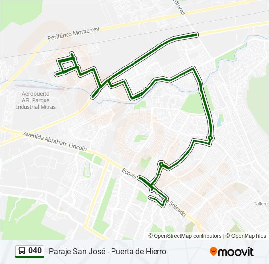 Mapa de 040 de autobús