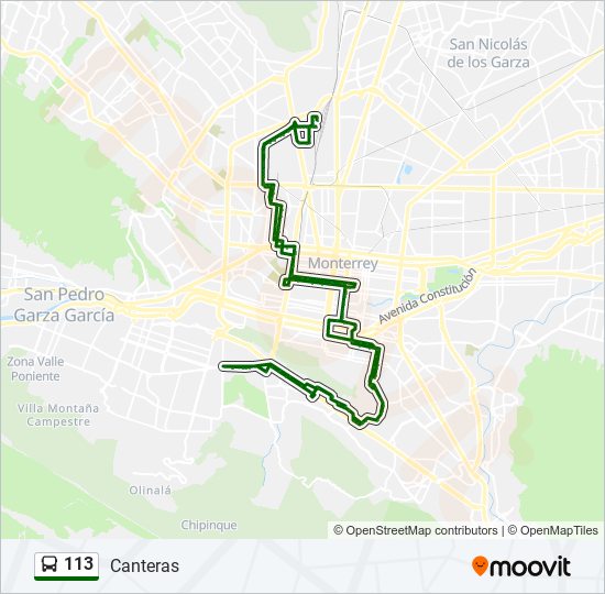 Mapa de 113 de autobús