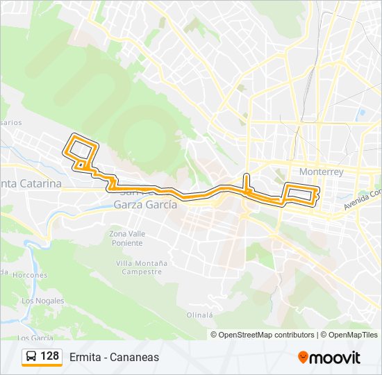 Mapa de 128 de autobús