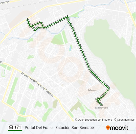 171 bus Line Map