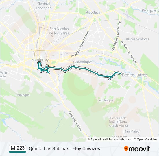 Mapa de 223 de autobús