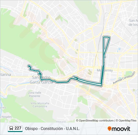 Mapa de 227 de autobús