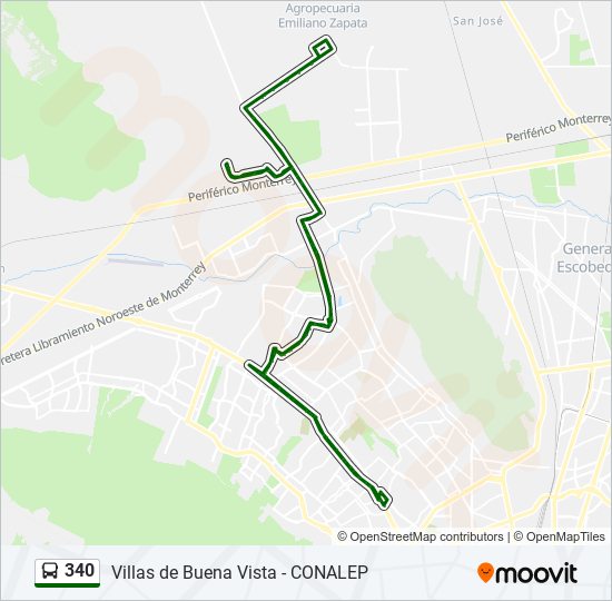 340 bus Line Map