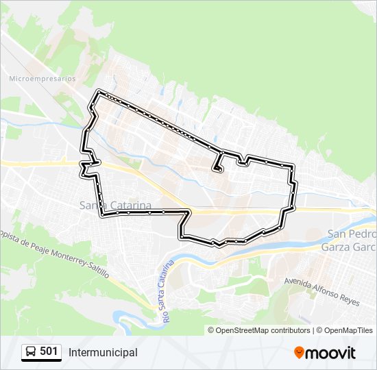 501 bus Line Map