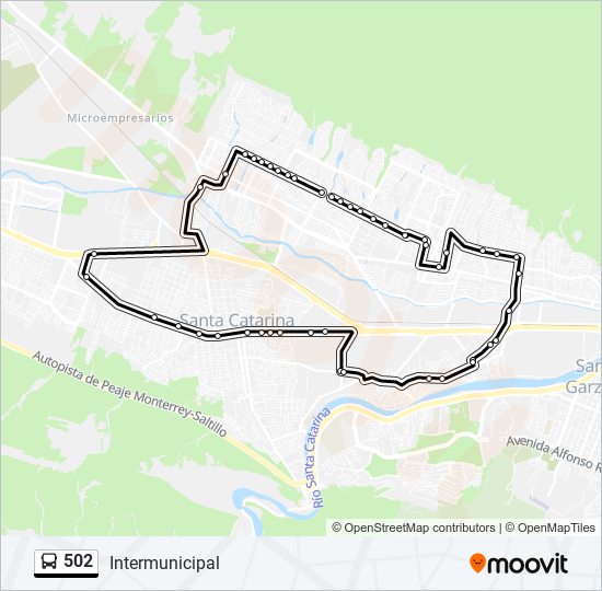 502 bus Line Map