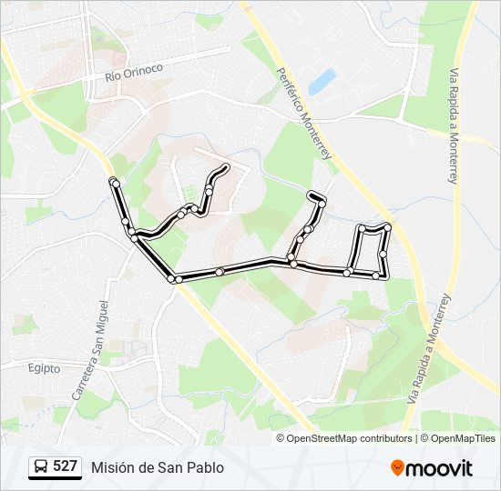 Mapa de 527 de autobús