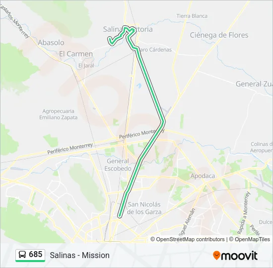 685 Bus Line Map