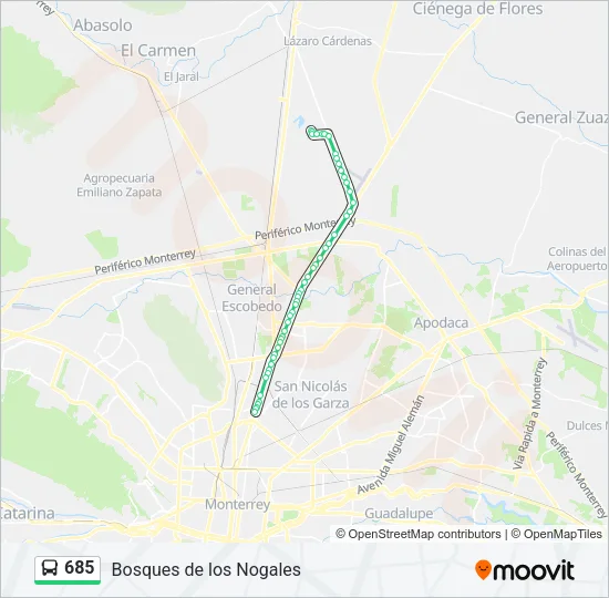 685 Bus Line Map