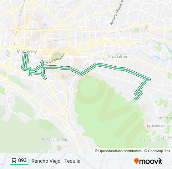 Mapa de 093 de autobús