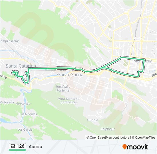 Mapa de 126 de autobús