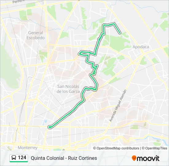 124 Bus Line Map