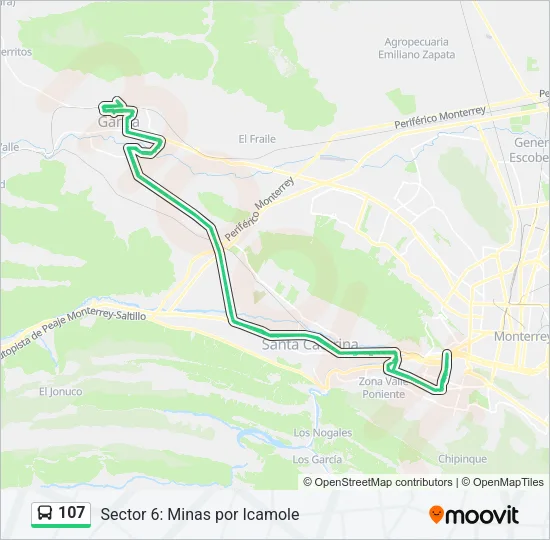 107 Bus Line Map