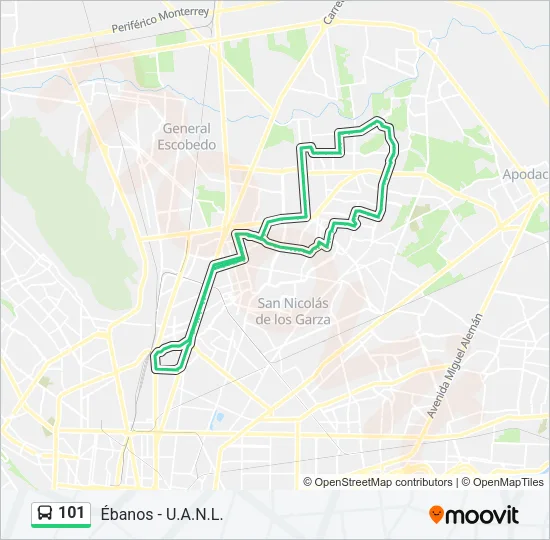 101 Bus Line Map