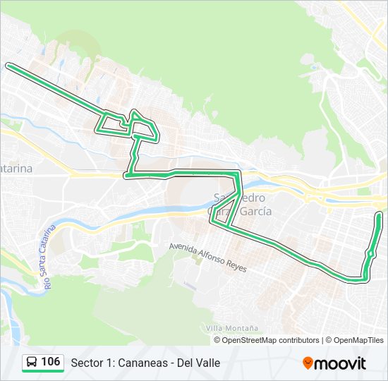 Mapa de 106 de autobús