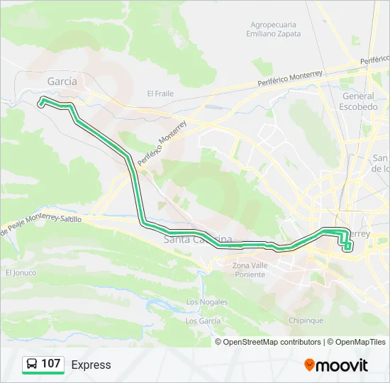 107 Bus Line Map
