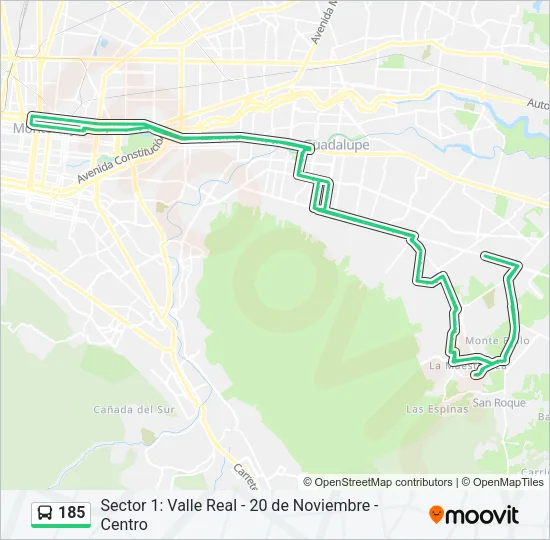 185 Bus Line Map