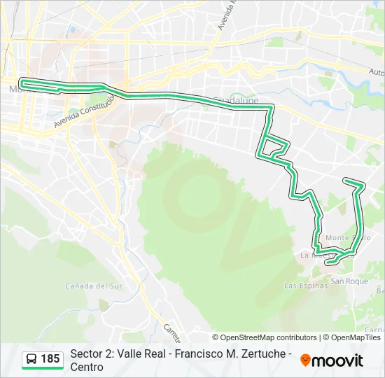 185 Bus Line Map