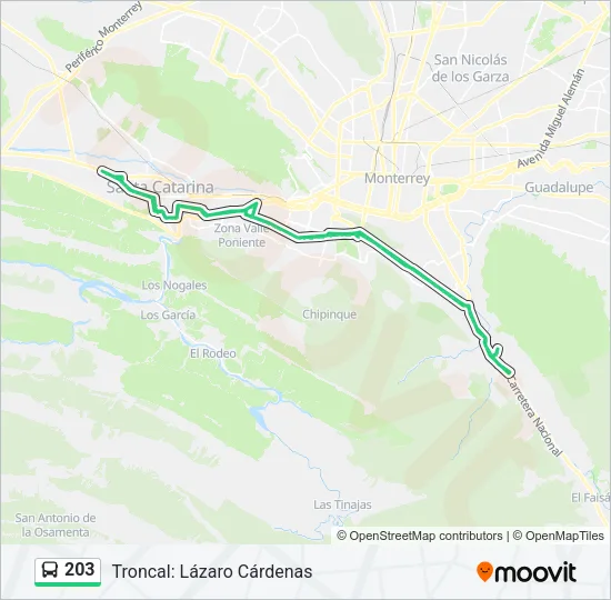 203 Bus Line Map