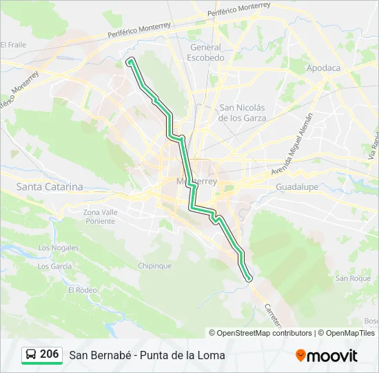 206 Bus Line Map