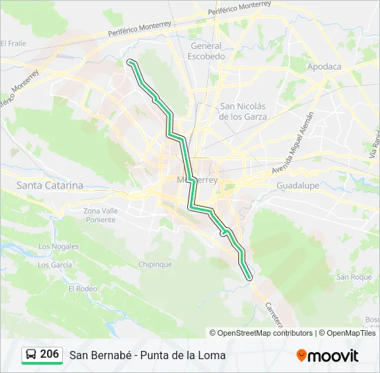 206 Bus Line Map