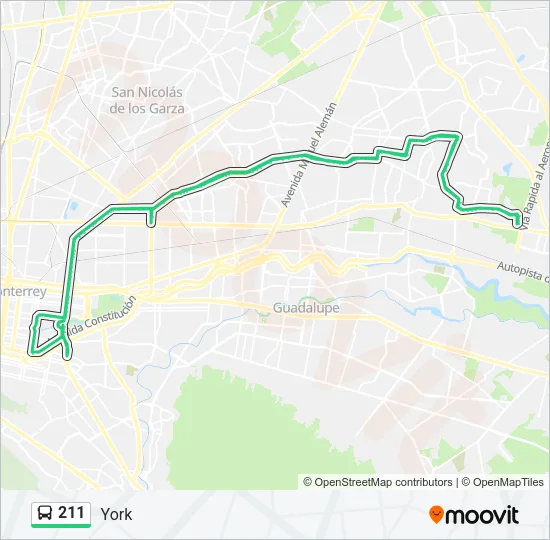 211 Bus Line Map