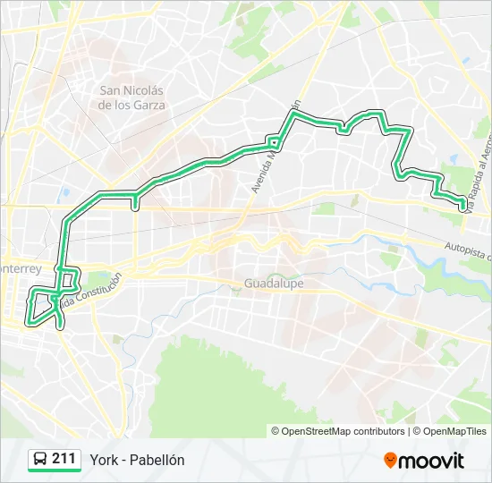 211 Bus Line Map