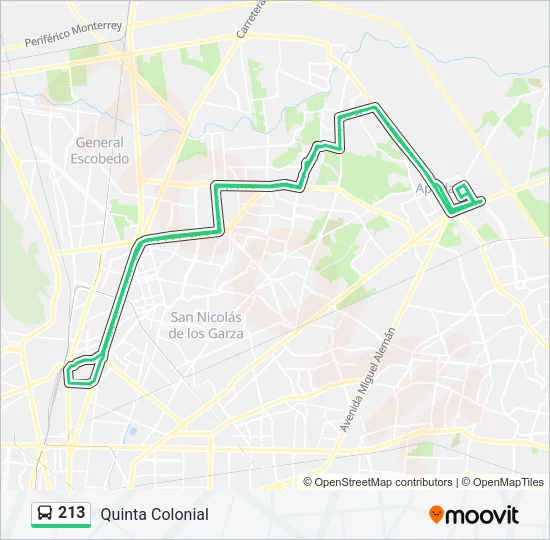 213 Bus Line Map