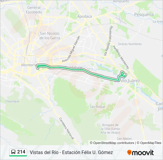 214 Bus Line Map