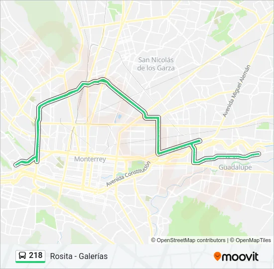 218 Bus Line Map