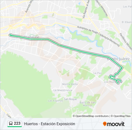 Mapa de 223 de autobús