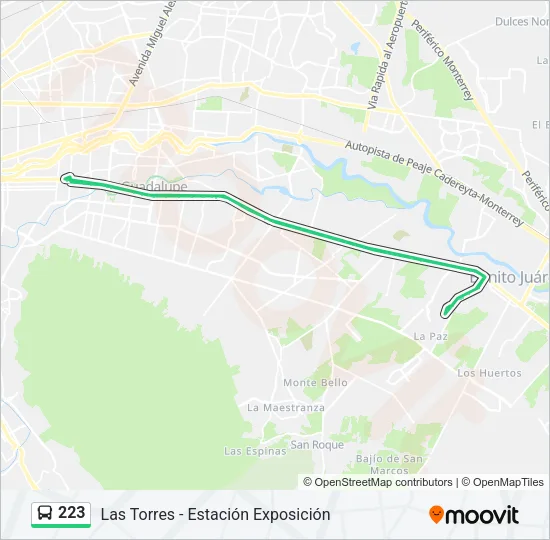 223 Bus Line Map