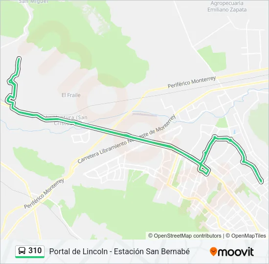 310 Bus Line Map