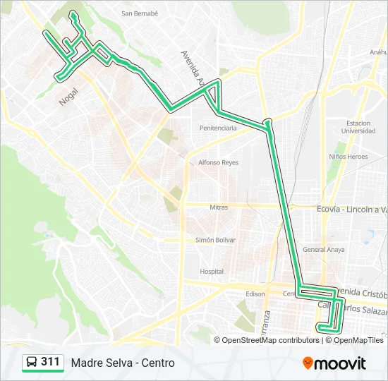 311 Bus Line Map