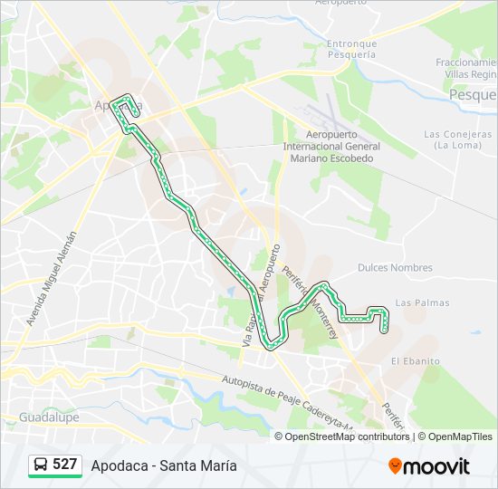 Mapa de 527 de autobús