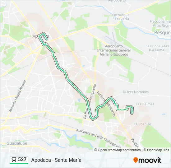527 Bus Line Map