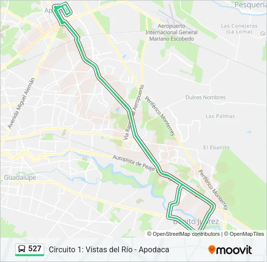 527 Bus Line Map