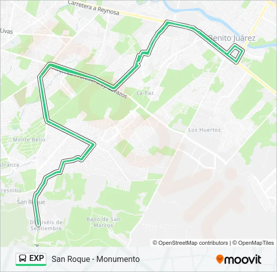 EXP Bus Line Map