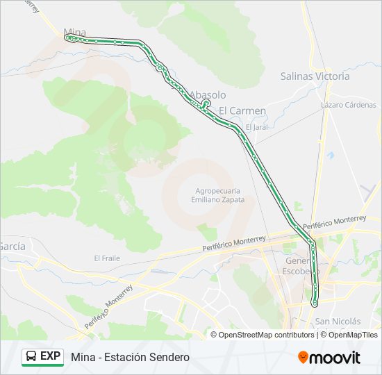 Mapa de EXP de autobús