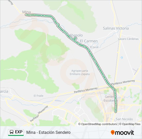 Mapa de EXP de autobús