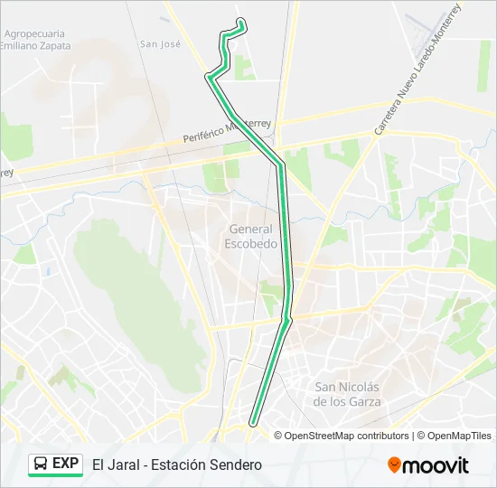 EXP Bus Line Map