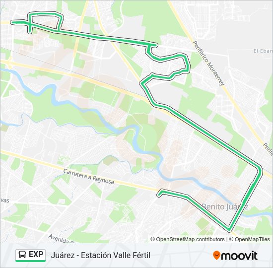 EXP Bus Line Map