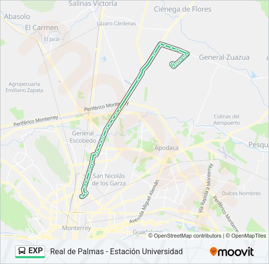 Mapa de EXP de autobús