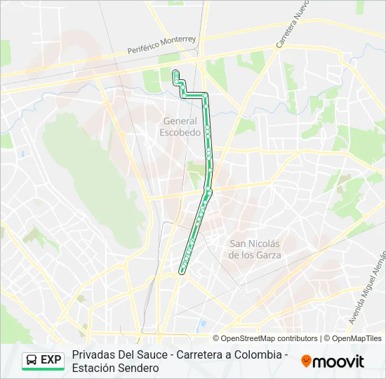 EXP Bus Line Map